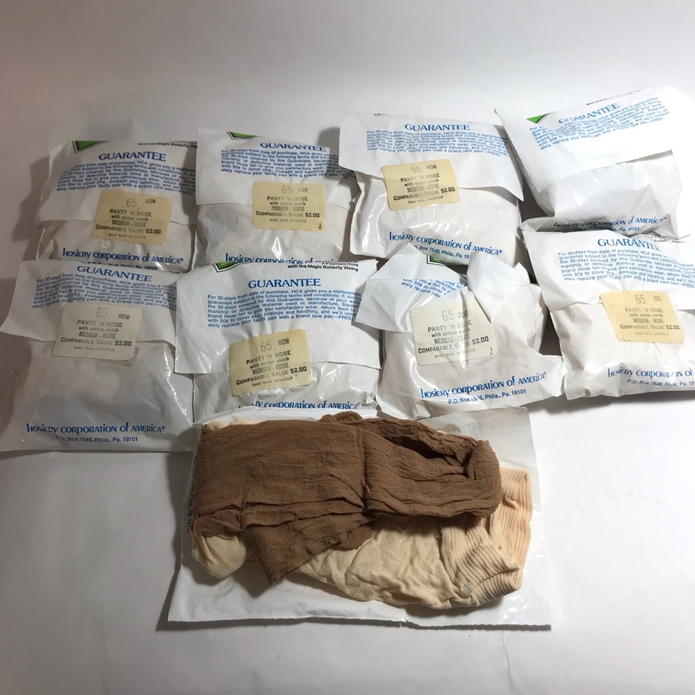 Vintage SLEEK-FIT Brand Nude Panty Hose Lot (9 pair)